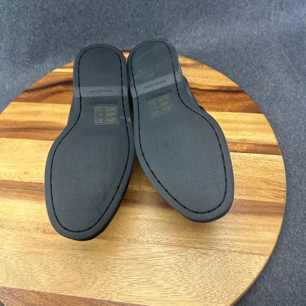 Sperry Top-Sider Shoes Mens Black A/O 2 Eye Leather Boat Derby Size 7.5